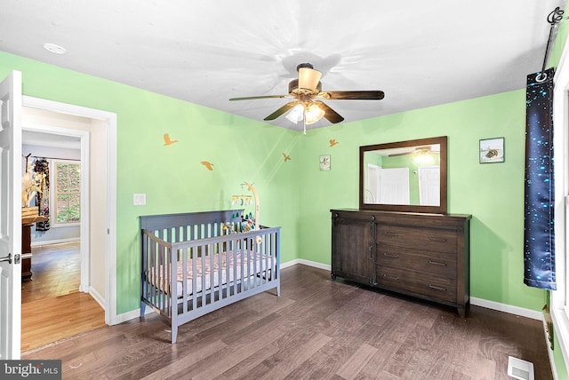 806 Windy Way, Front Royal, VA 22630 - bedroom with wood finished floors, baseboards, and ceiling fan