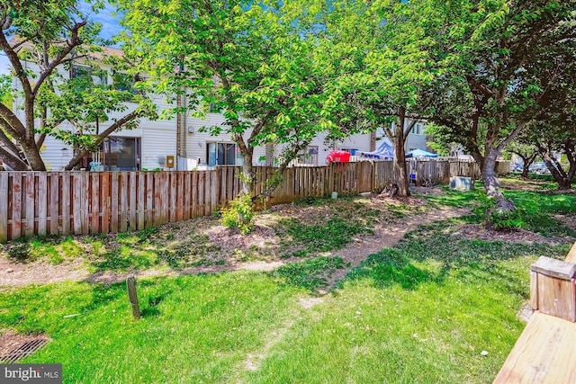 view of yard with fence