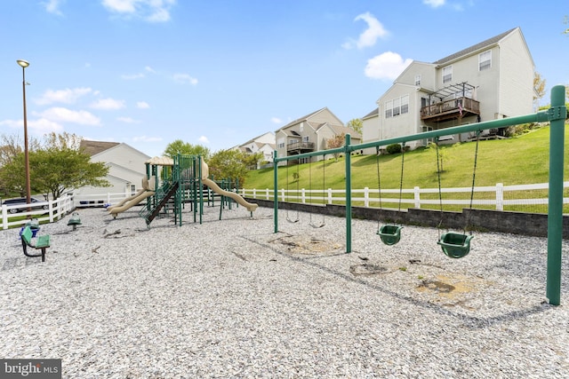 community playground with a residential view