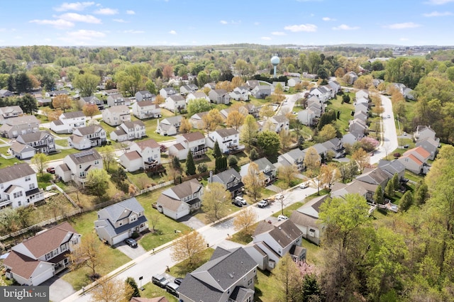 aerial view featuring a residential view