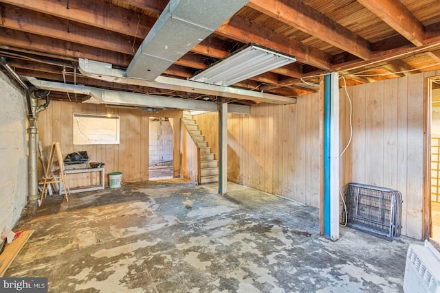 8 Sullivan Ave, Bellmawr, NJ 08031 - below grade area featuring stairs and wood walls
