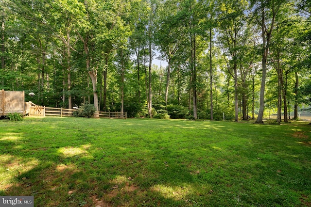 view of yard with fence