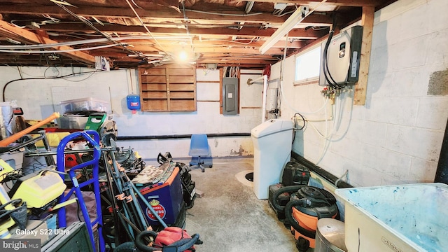 below grade area featuring electric panel