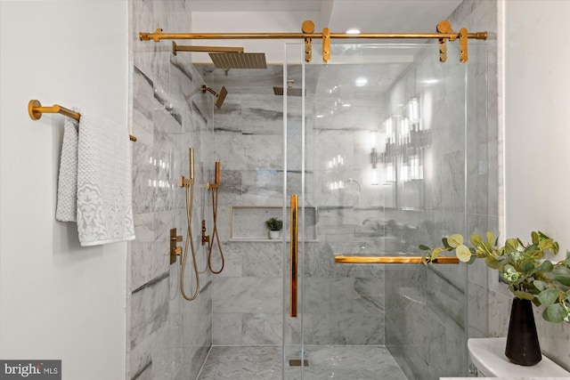 1708 10th St NW, Washington, DC 20001 - full bath with a marble finish shower