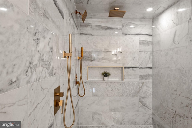 1708 10th St NW, Washington, DC 20001 - bathroom featuring a marble finish shower