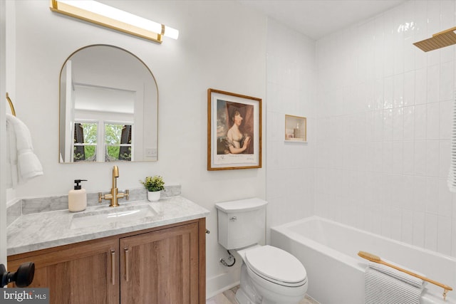 1708 10th St NW, Washington, DC 20001 - bathroom featuring toilet, shower / bathing tub combination, and vanity