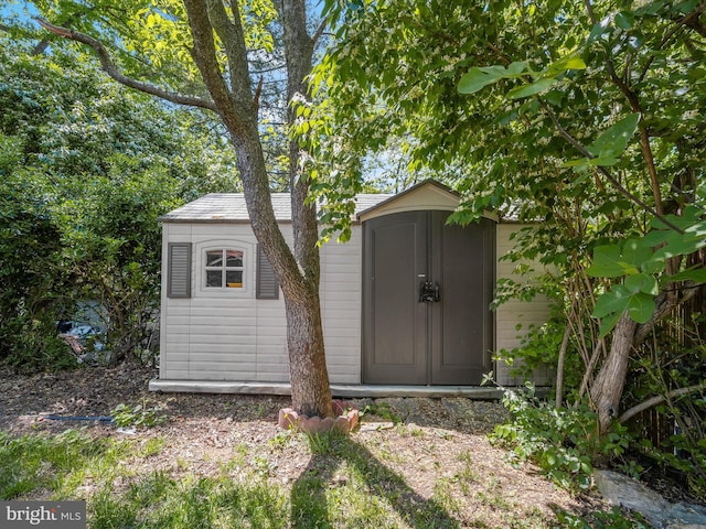 view of shed