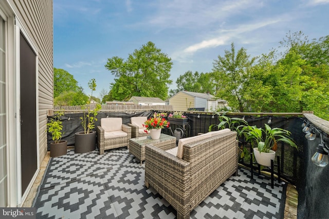 balcony featuring outdoor lounge area