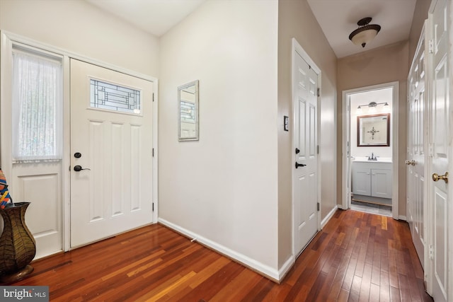 20003 Mattingly Ter, Gaithersburg, MD 20879 - foyer entrance featuring dark wood-type flooring and baseboards