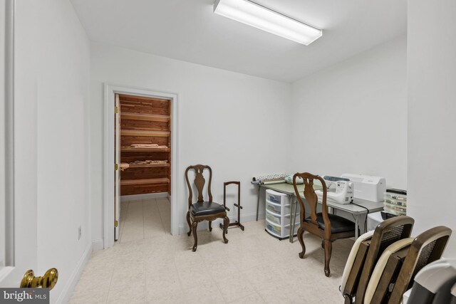 office featuring baseboards