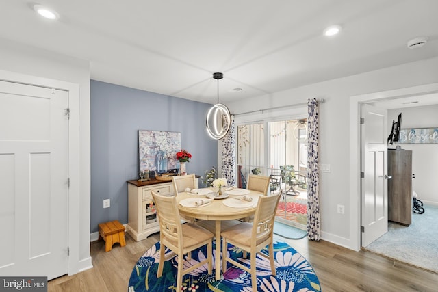 112 Maury Way, Winchester, VA 22602 - dining room featuring recessed lighting, baseboards, and light wood-style floors