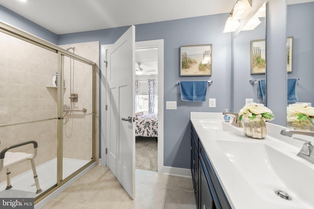 112 Maury Way, Winchester, VA 22602 - ensuite bathroom featuring tile patterned floors, a shower stall, a sink, and ensuite bath