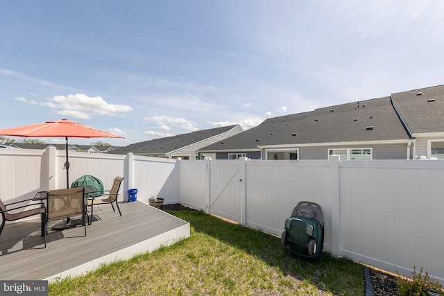 112 Maury Way, Winchester, VA 22602 - view of yard featuring a fenced backyard and a wooden deck