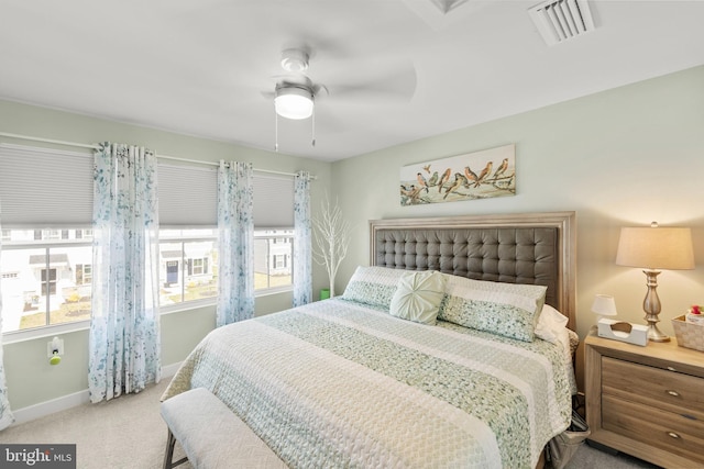 112 Maury Way, Winchester, VA 22602 - bedroom featuring baseboards, visible vents, ceiling fan, and carpet