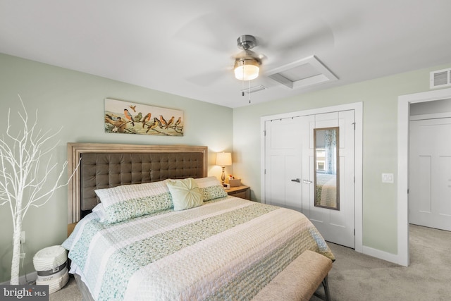 112 Maury Way, Winchester, VA 22602 - bedroom with a closet, light carpet, attic access, and visible vents