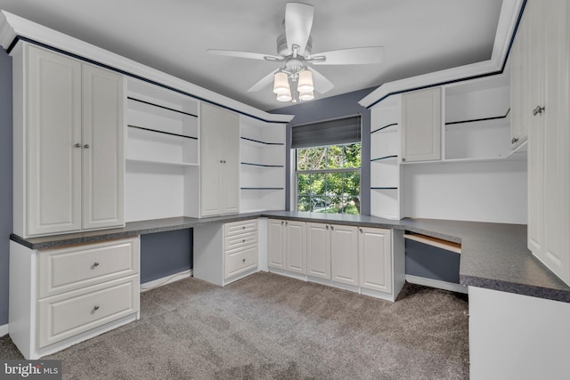 6703 Rapid Water Way Unit 203, Glen Burnie, MD 21060 - unfurnished office with a ceiling fan, carpet flooring, and built in desk