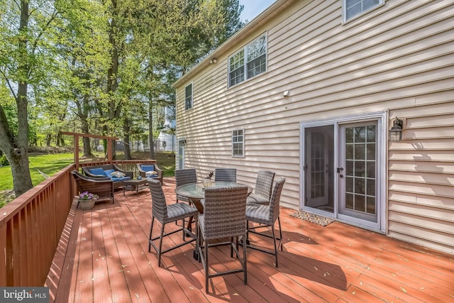10 Shawnee Ln, Royersford, PA 19468 - deck with an outdoor living space and outdoor dining space