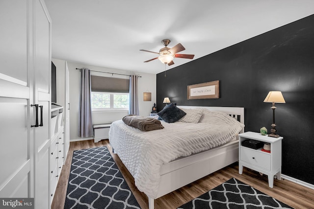 10 Shawnee Ln, Royersford, PA 19468 - bedroom with wood finished floors, baseboards, and ceiling fan