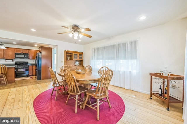 10 Shawnee Ln, Royersford, PA 19468 - dining room featuring ceiling fan, light wood-style floors, and recessed lighting