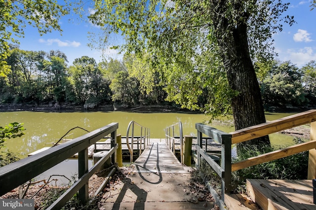dock featuring a water view