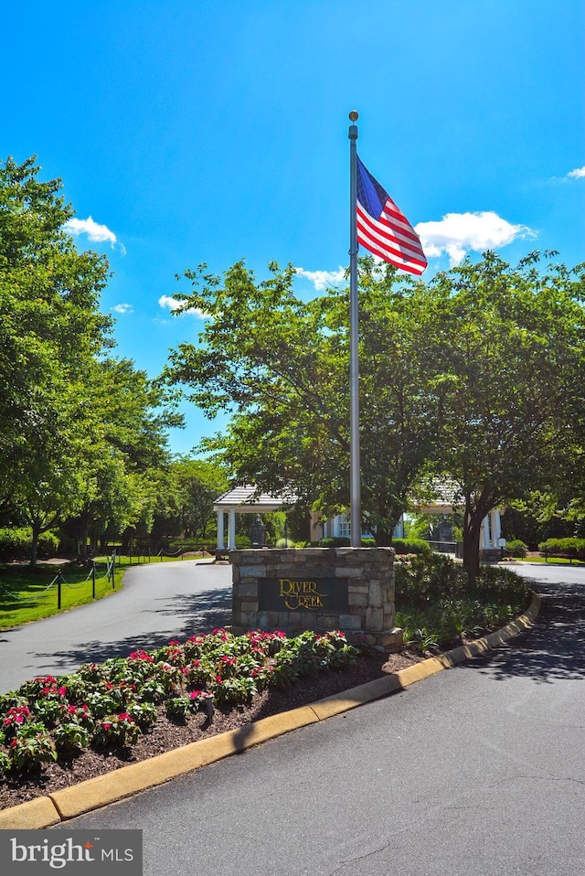 view of community sign