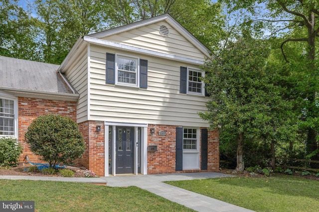4303 S Valiant Ct, Annandale, VA 22003 - view of front of property featuring brick siding and a front lawn