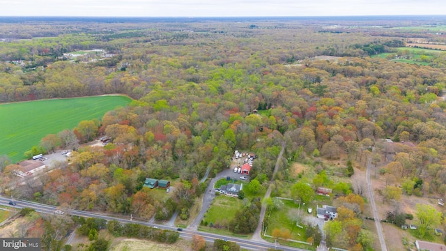 bird's eye view with a view of trees