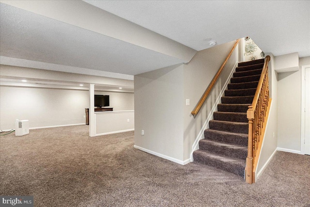 6815 Interlude Pl, Hughesville, MD 20637 - stairs with baseboards, recessed lighting, and carpet floors