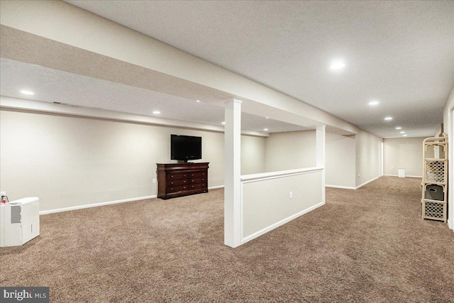 6815 Interlude Pl, Hughesville, MD 20637 - finished below grade area with recessed lighting, carpet flooring, and baseboards