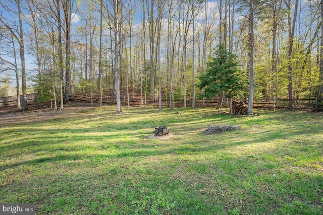 6815 Interlude Pl, Hughesville, MD 20637 - view of yard featuring a fire pit and a fenced backyard