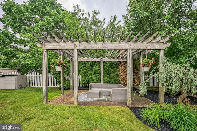 2 Rosebush Ct, Sicklerville, NJ 08081 - view of yard featuring a pergola, a patio area, and an outdoor hangout area