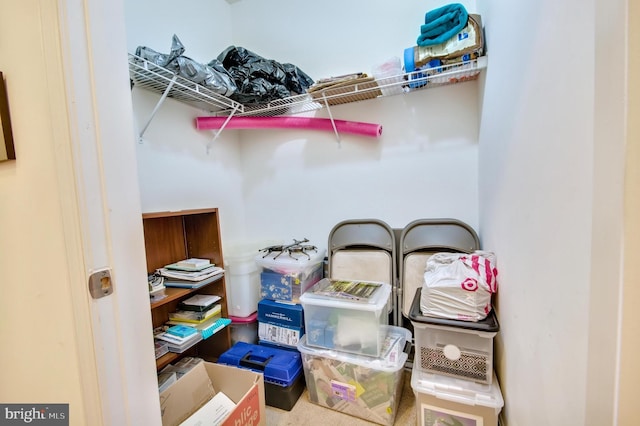view of storage room