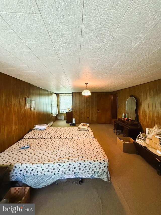 377 Main St, Cedarville, NJ 08311 - carpeted bedroom featuring wood walls