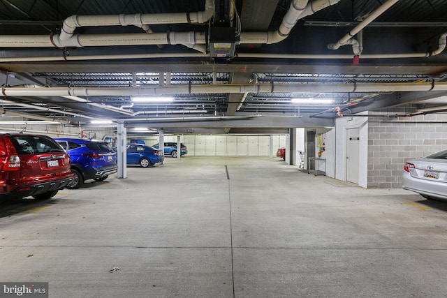 view of parking garage