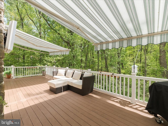 deck with area for grilling