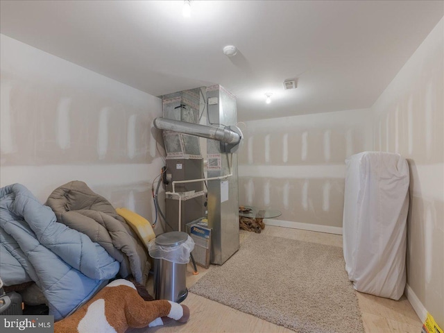 interior space with heating unit