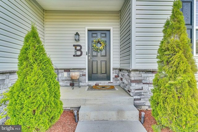 9937 Sodus Ct, Faulkner, MD 20632 - entrance to property featuring stone siding and covered porch