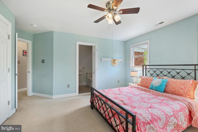 14309 Cervantes Ave, Darnestown, MD 20874 - carpeted bedroom featuring baseboards, ceiling fan, and visible vents