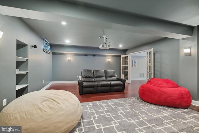 14309 Cervantes Ave, Darnestown, MD 20874 - cinema with recessed lighting, baseboards, visible vents, and wood finished floors
