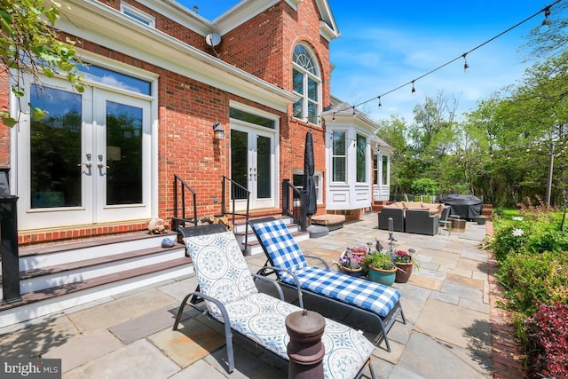 14309 Cervantes Ave, Darnestown, MD 20874 - view of patio / terrace featuring grilling area, outdoor lounge area, and french doors