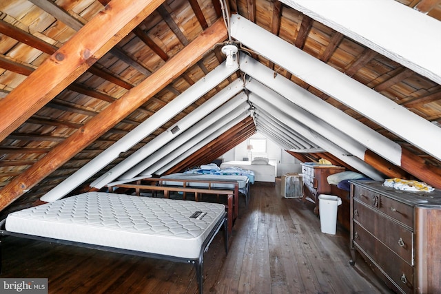 view of unfinished attic