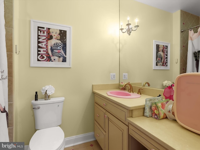 6 Jarretts Ct, Reisterstown, MD 21136 - full bath featuring vanity, a shower with curtain, and tile patterned floors
