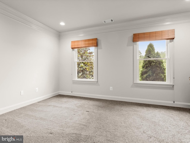 6 Jarretts Ct, Reisterstown, MD 21136 - spare room with crown molding, carpet, healthy amount of natural light, and recessed lighting