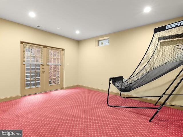 6 Jarretts Ct, Reisterstown, MD 21136 - unfurnished room featuring carpet floors, recessed lighting, and french doors