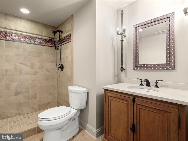 6 Jarretts Ct, Reisterstown, MD 21136 - bathroom with vanity, tiled shower, and recessed lighting