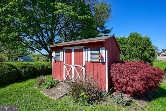 view of shed