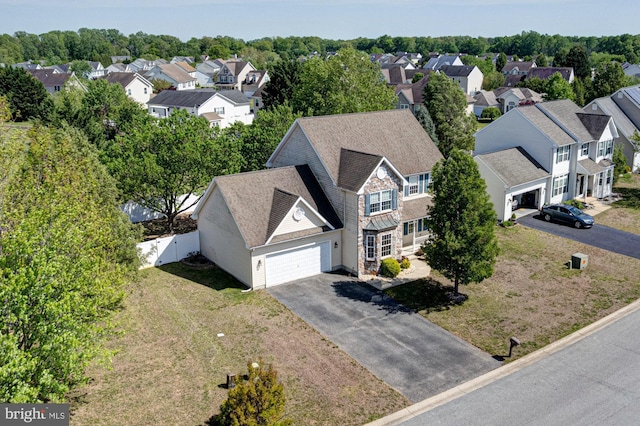 birds eye view of property featuring a residential view