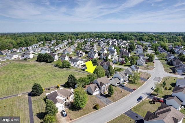 birds eye view of property featuring a residential view