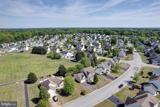 aerial view featuring a residential view