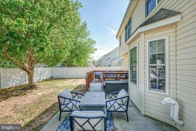 view of patio with a fenced backyard